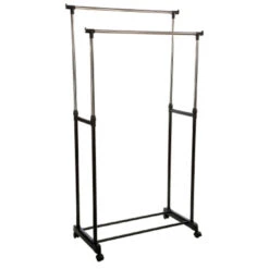 5Five Kledingrek Dubbele Stang - Kunststof/metaal - Zwart - 80 X 170cm