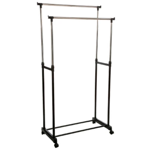 5Five Kledingrek Dubbele Stang - Kunststof/metaal - Zwart - 80 X 170cm 6 5Five Kledingrek Dubbele Stang - Kunststof/metaal - Zwart - 80 X 170cm -Opslag Meubelwinkel 1000091981