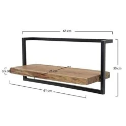 Wandplank Aberdeen 65 Cm - 25x65x30 Cm - Hout - Bruin -Opslag Meubelwinkel 1000093283 0103