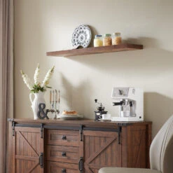 ACAZA Boekenplank Van 140 Cm Lang - Industrieel Design - Vintage Bruin -Opslag Meubelwinkel 1000093285 0102