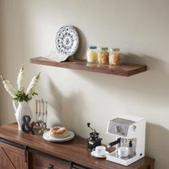 ACAZA Boekenplank Van 140 Cm Lang - Industrieel Design - Vintage Bruin -Opslag Meubelwinkel 1000093285 0103