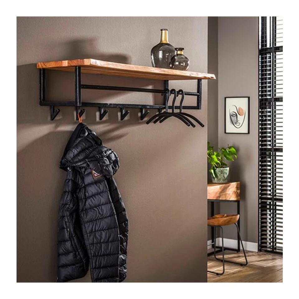 Stockton Kapstok Industrieel Met Haken - 33X100x27 Cm 4 Stockton Kapstok Industrieel Met Haken - 33X100x27 Cm - Afbeelding 2