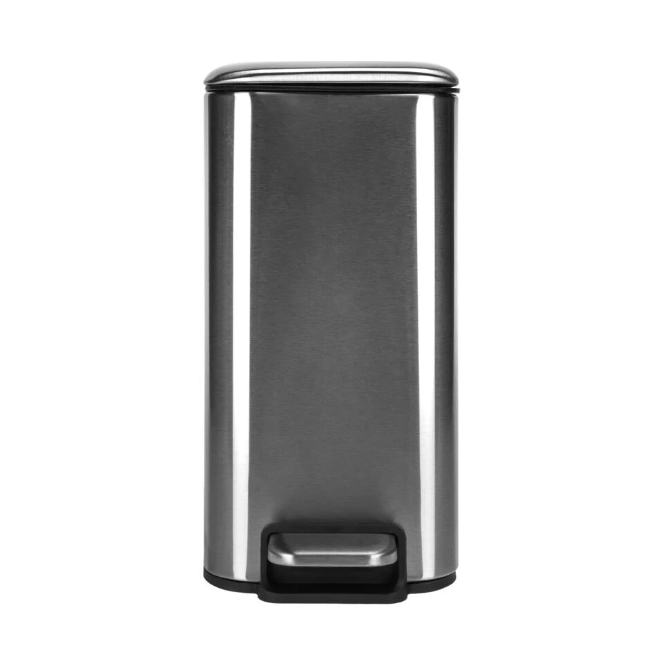 QUVIO Prullenbak Vierkant - 5L - Metaal - Grijs 4 QUVIO Prullenbak Vierkant - 5L - Metaal - Grijs - Afbeelding 2