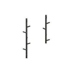 WOOOD Marrit Kapstok 7 Haaks - Hout - Zwart - Set Van 2 -Opslag Meubelwinkel 1000098832 0102