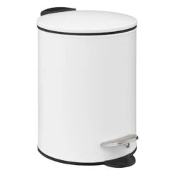 5Five Pedaalemmer - Wit - Metaal - 3L - 23 Cm - Soft Close