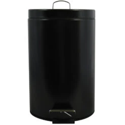 MSV Badkamer/toilet Pedaalemmer - Zwart - 12 Liter - 25 X 40 Cm