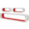 VIDAXL Wandplanken Kubus MDF Zwevend Opbergruimte Boeken/dvd 3 St Wit-rood -Opslag Meubelwinkel 1104322796
