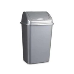 Forte Plastics Prullenbak - Zilver - Vuilnisbak Met Deksel - 30 L