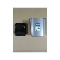 Merkloos Prullenbak - Zilver Met Zwart - 9 L -Opslag Meubelwinkel 1143615607 0101