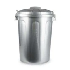 Forte Plastics Afvalbak - Zilverkleurig - Afvalemmer Met Deksel - 70l