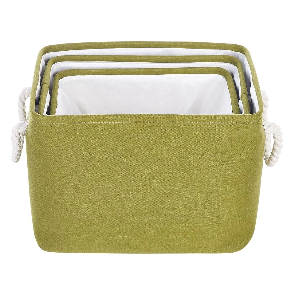 Beliani Mand DARQAB - Groen Polyester 6 Beliani Mand DARQAB - Groen Polyester - Afbeelding 4