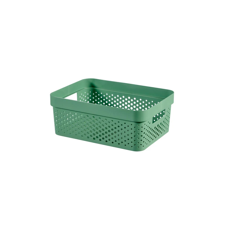 Curver Infinity Recycled Dots Opbergbox - 11L - 3 Stuks - Groen 5 Curver Infinity Recycled Dots Opbergbox - 11L - 3 Stuks - Groen - Afbeelding 3