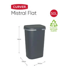 Curver Mistral Flat Prullenbak - 50L - Antraciet -Opslag Meubelwinkel 1510015325 0101