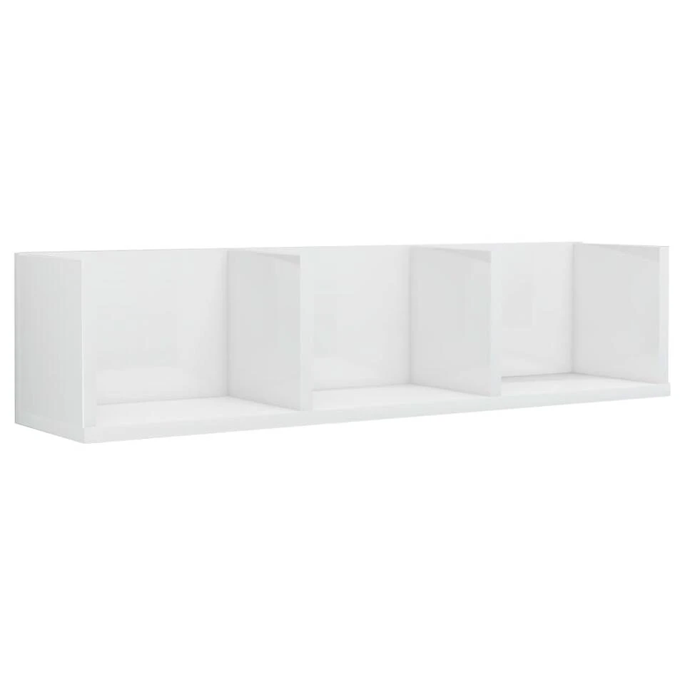 VidaXL Cd-wandschap 75x18x18 Cm Bewerkt Hout Hoogglans Wit 3 VidaXL Cd-wandschap 75x18x18 Cm Bewerkt Hout Hoogglans Wit
