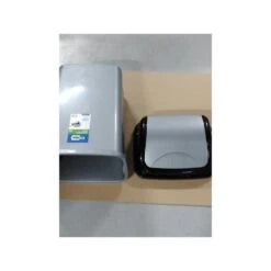 Merkloos Prullenbak - Zilver Met Zwart - Kunststof - 50 L -Opslag Meubelwinkel 1608886369 0101