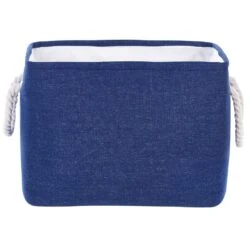 Beliani Mand DARQAB - Blauw Polyester -Opslag Meubelwinkel 18491d0842fe4aa4a67f7bd5c681a82d