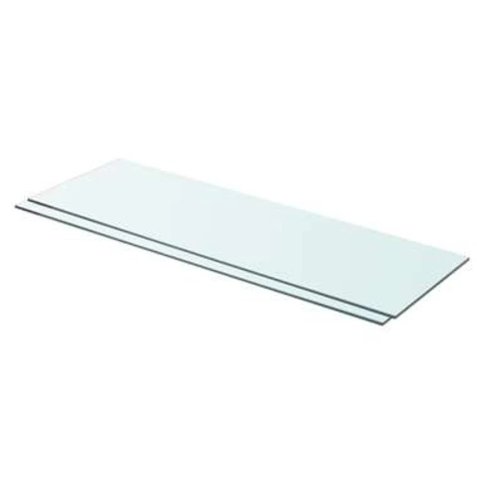 VidaXL Schappen 2 St 80x25 Cm Glas Transparant 3 VidaXL Schappen 2 St 80x25 Cm Glas Transparant
