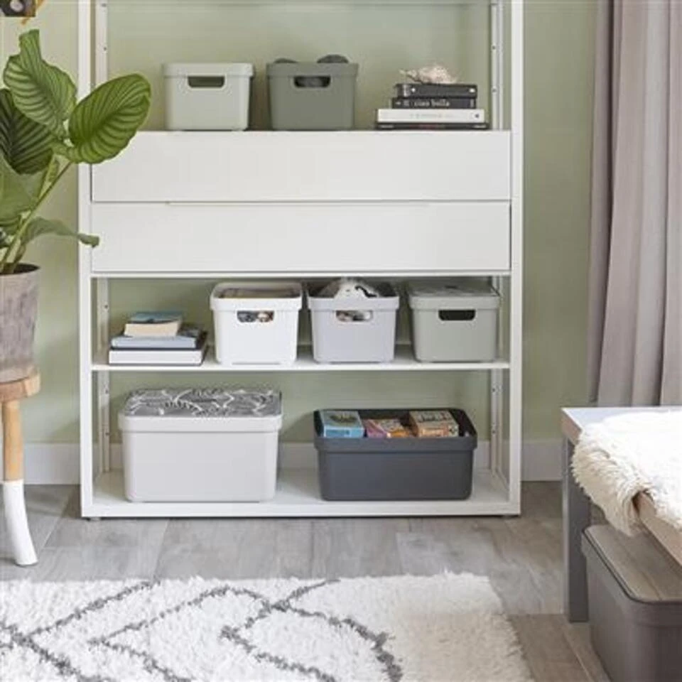 Sunware Opbergbox - Wit - Kunststof - 5 L - 25 X 18 Cm 6 Sunware Opbergbox - Wit - Kunststof - 5 L - 25 X 18 Cm - Afbeelding 4