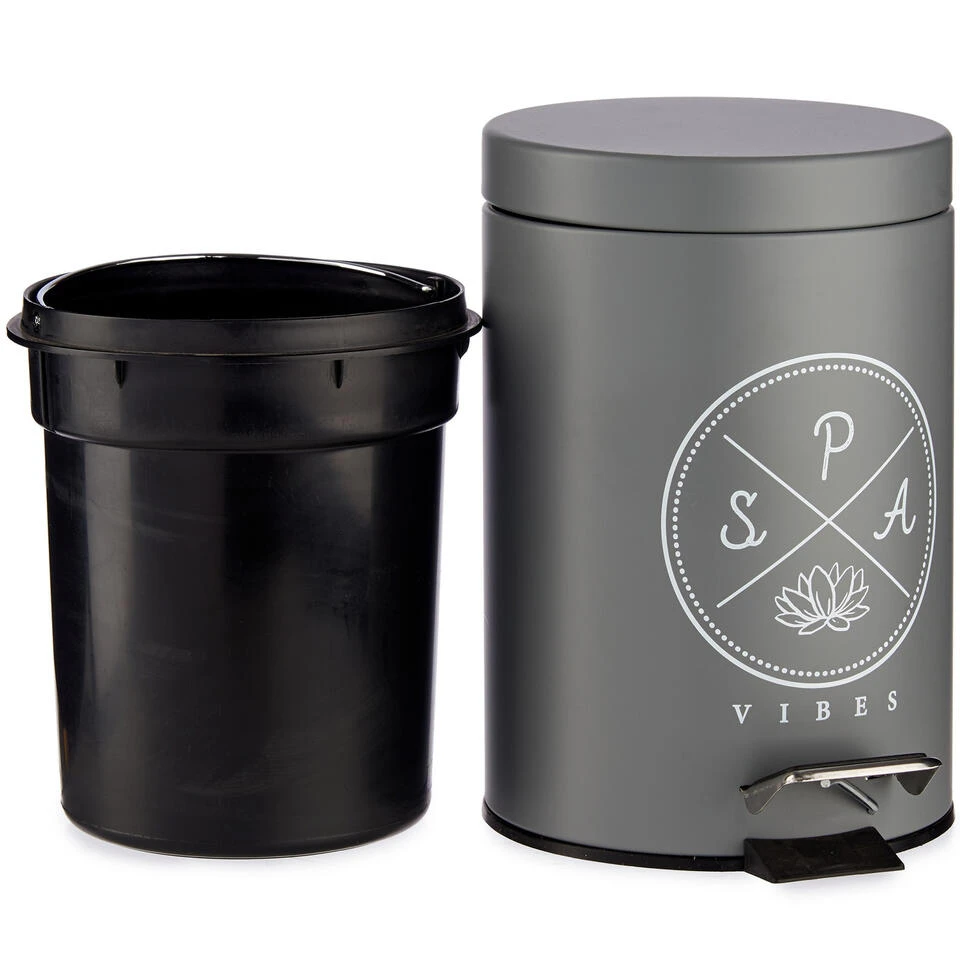 Berilo Pedaalemmer - Donkergrijs - 3 L - 17 X 25 Cm 4 Berilo Pedaalemmer - Donkergrijs - 3 L - 17 X 25 Cm - Afbeelding 2