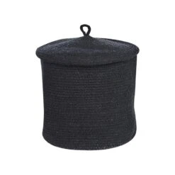 Beliani Mand SILOPI - Zwart Katoen -Opslag Meubelwinkel 4b387193c4154ff39244b7cf26f802df