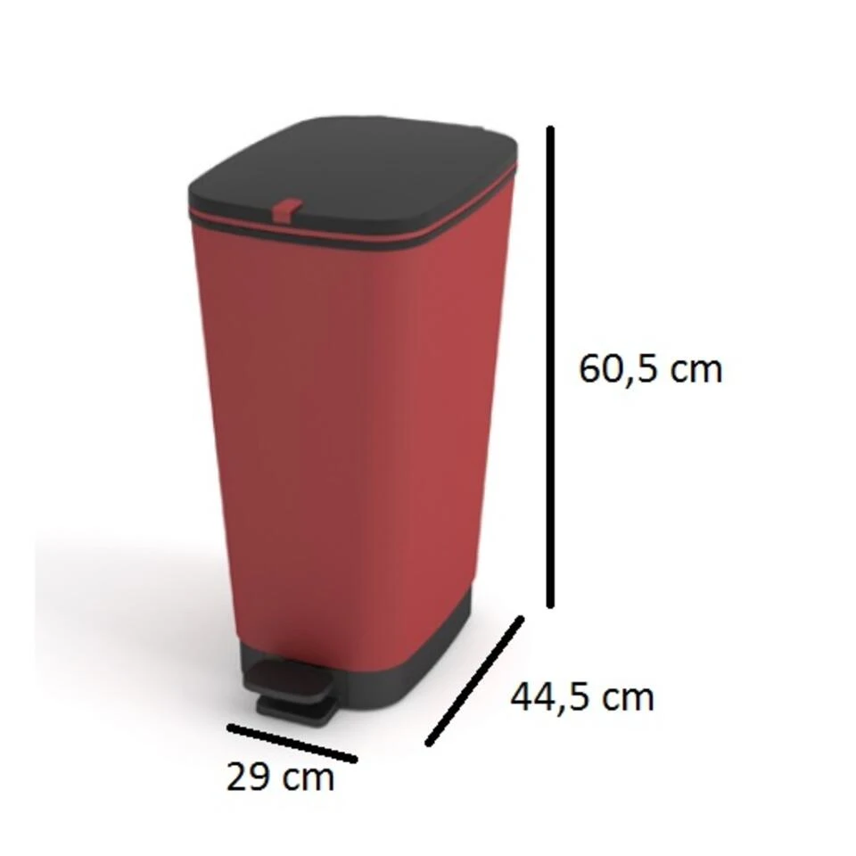 Kis Chic Bin Pedaalemmer - 50L - Paprika 4 Kis Chic Bin Pedaalemmer - 50L - Paprika - Afbeelding 2