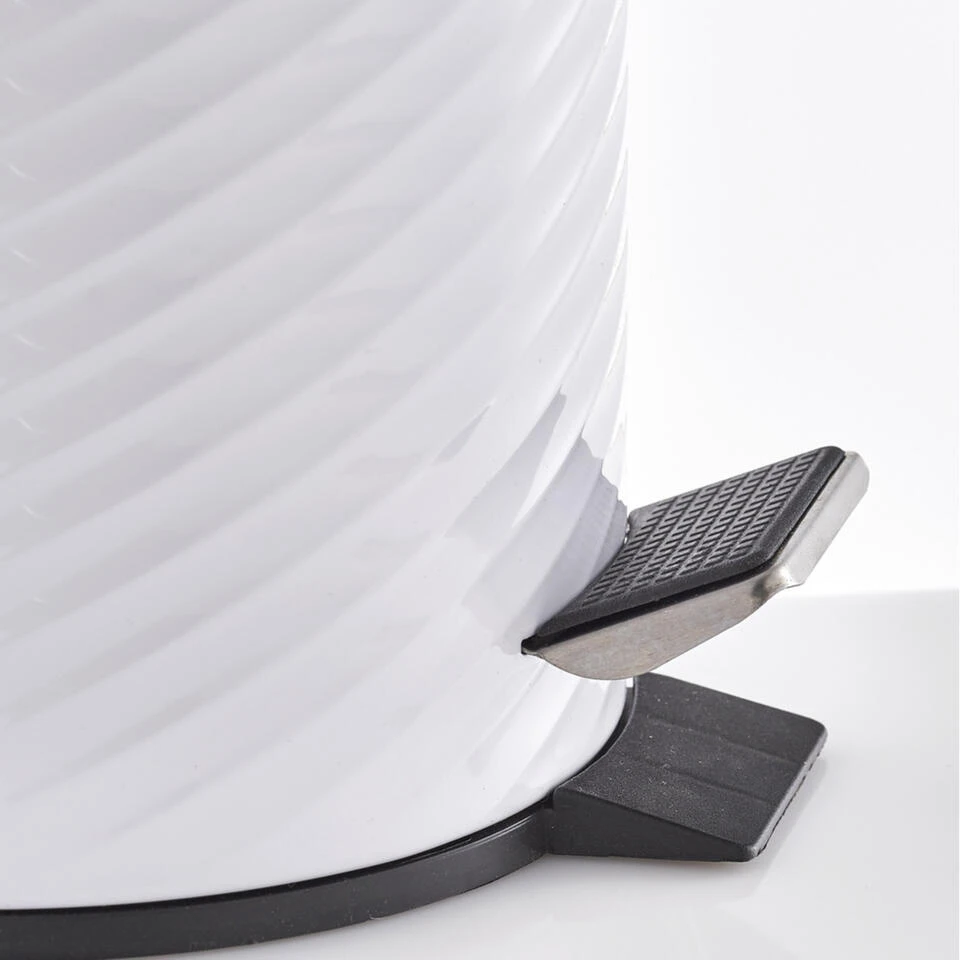 Zeller Pedaalemmer - Wit - Met Groeven Patroon - 3 L 4 Zeller Pedaalemmer - Wit - Met Groeven Patroon - 3 L - Afbeelding 2