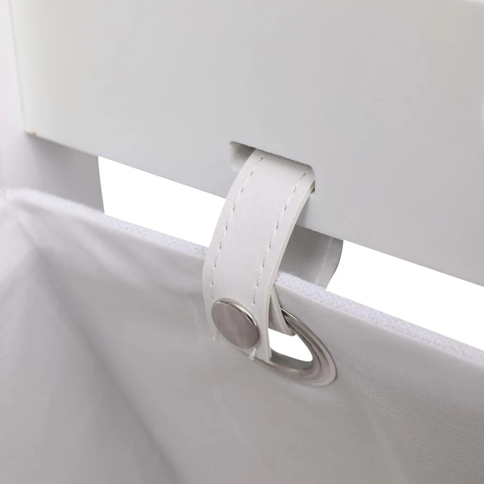 VidaXL Mandenrek 2-laags 35x35x72 Cm Hout Wit 6 VidaXL Mandenrek 2-laags 35x35x72 Cm Hout Wit - Afbeelding 4