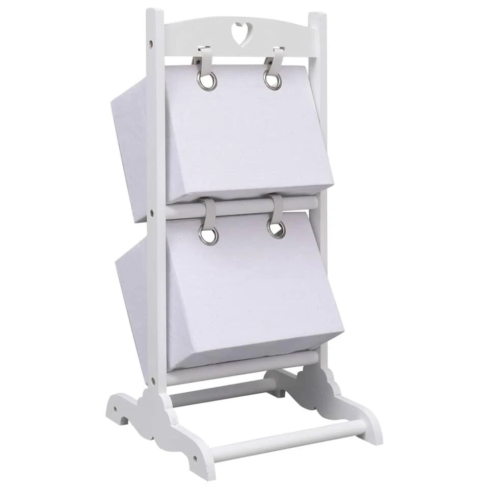 VidaXL Mandenrek 2-laags 35x35x72 Cm Hout Wit 5 VidaXL Mandenrek 2-laags 35x35x72 Cm Hout Wit - Afbeelding 3