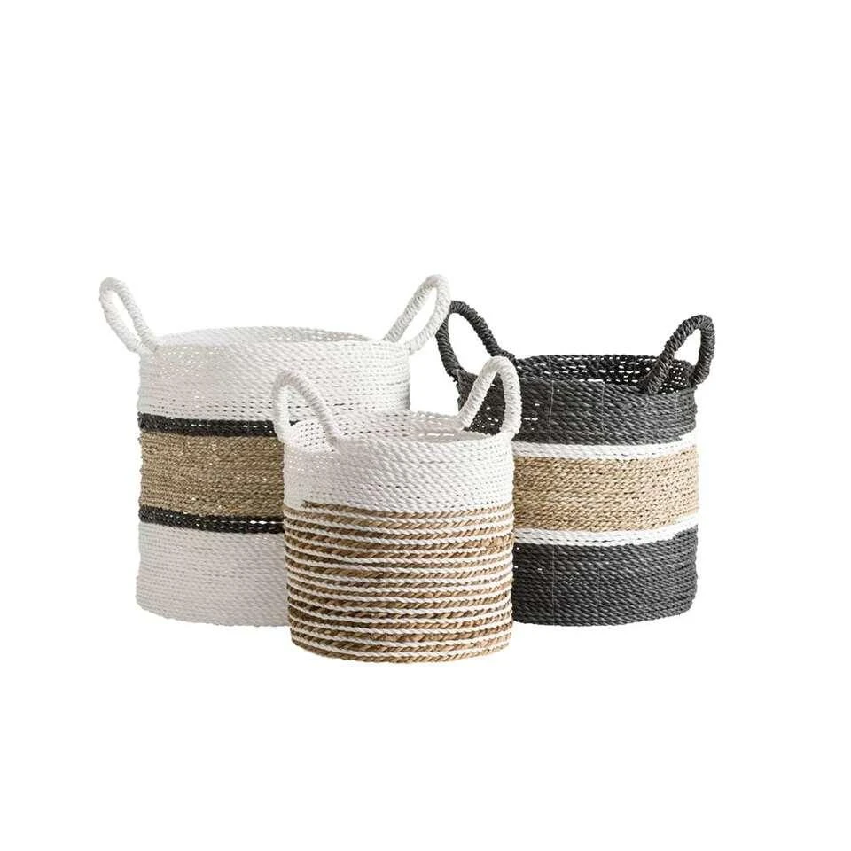 Mand Bologna - Naturel/wit - 30xØ28 Cm 5 Mand Bologna - Naturel/wit - 30xØ28 Cm - Afbeelding 3