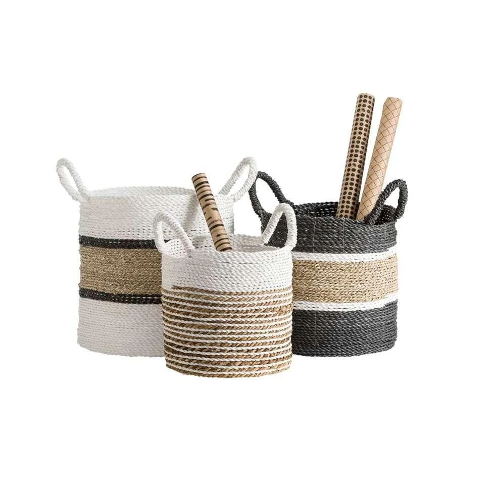 Mand Bologna - Naturel/wit - 30xØ28 Cm 6 Mand Bologna - Naturel/wit - 30xØ28 Cm - Afbeelding 4