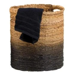 Mand Falco - Naturel/zwart - 45xØ40 Cm -Opslag Meubelwinkel 70503543 0140