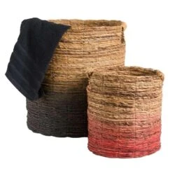 Mand Falco - Naturel/zwart - 45xØ40 Cm -Opslag Meubelwinkel 70503543 3300