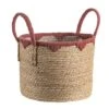 Mand Dille M - Naturel/rood - Zeegras - 42xø34 Cm -Opslag Meubelwinkel 70503631
