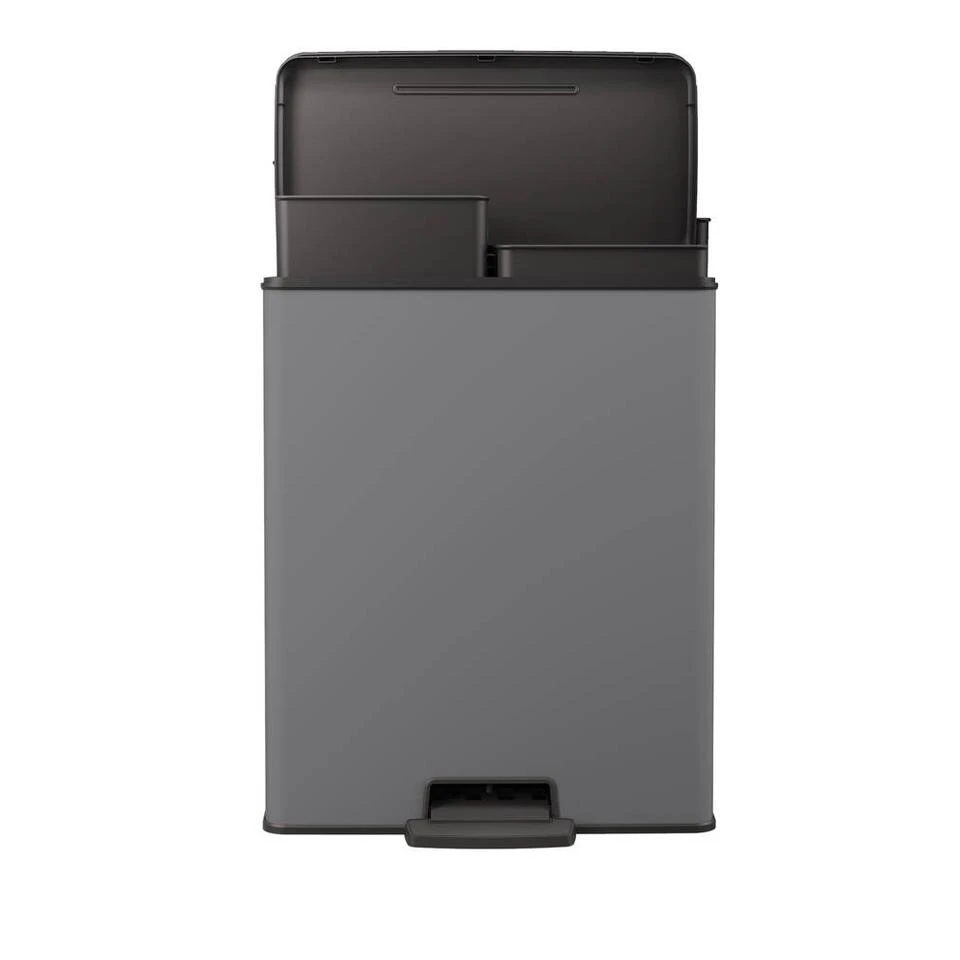 Pedaalemmer Deco Bin - Rechthoek - Grijs - 2x26L 4 Pedaalemmer Deco Bin - Rechthoek - Grijs - 2x26L - Afbeelding 2