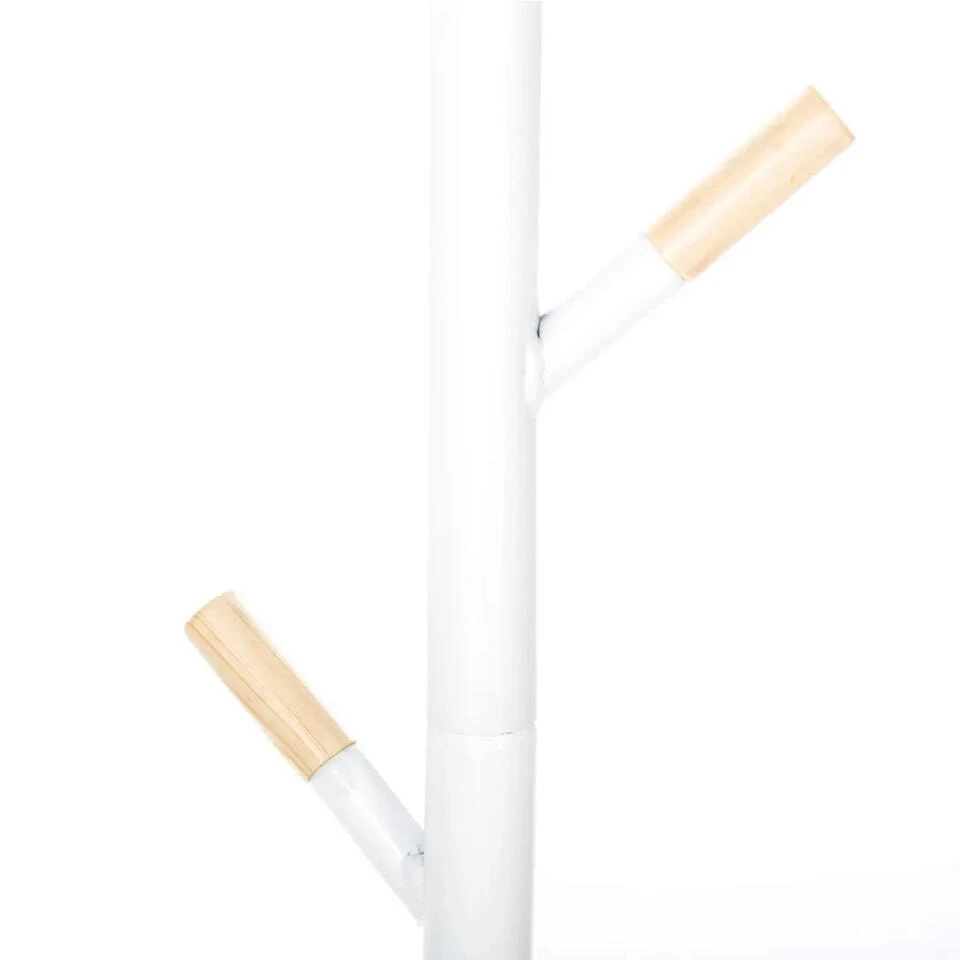 5Five Kapstok - Wit - Metaal/MDF - 6 Haaks - 40 X 175 Cm 4 5Five Kapstok - Wit - Metaal/MDF - 6 Haaks - 40 X 175 Cm - Afbeelding 2