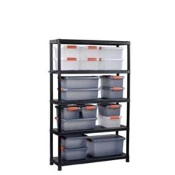 Keter Plus Stellingrek 120/5 - 5 Planken - 120x40x187 Cm - Zwart -Opslag Meubelwinkel 7cc4777281d540de9c22e463bbb6d5e0