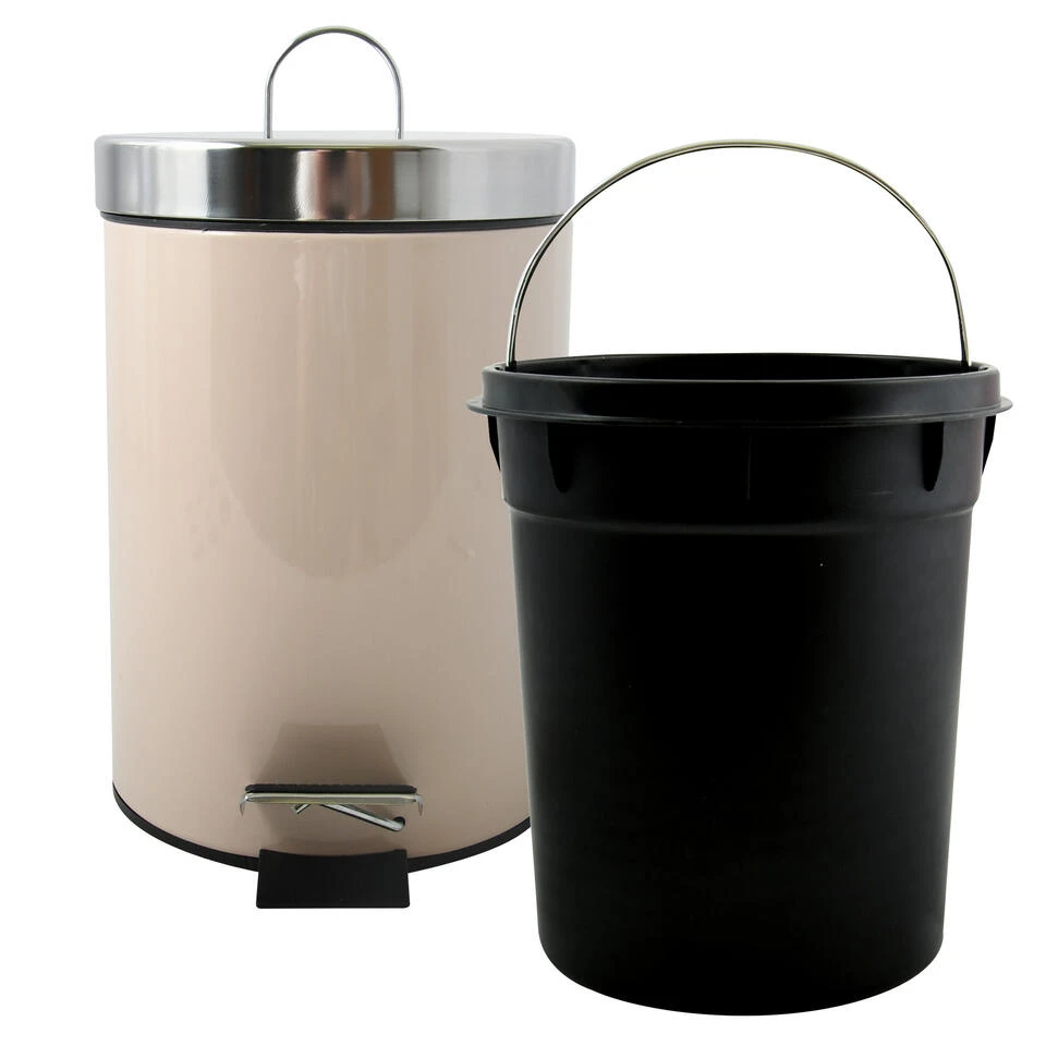 MSV Badkamer/toilet Pedaalemmer - Beige - 3 Liter - 17 X 25 Cm 5 MSV Badkamer/toilet Pedaalemmer - Beige - 3 Liter - 17 X 25 Cm - Afbeelding 3