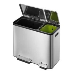 EKO Recycling Pedaalemmer EcoCasa - Zilverkleurig - 30+15l -Opslag Meubelwinkel 81021035 0001