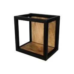 HSM Collection Wandbox Levels - Naturel/zwart - 25x18x25 Cm -Opslag Meubelwinkel 81021269 0400