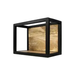 HSM Collection Wandbox Levels - Naturel/zwart - 35x18x25 Cm -Opslag Meubelwinkel 81021272 0300