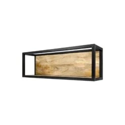 HSM Collection Wandbox Levels - Naturel/zwart - 75x18x25 Cm -Opslag Meubelwinkel 81021274 0300