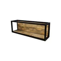 HSM Collection Wandbox Levels - Naturel/zwart - 75x18x25 Cm -Opslag Meubelwinkel 81021274 0400