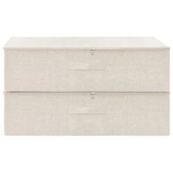 VidaXL Opbergboxen 2 St 70x40x18 Cm Stof Crèmekleurig 8 VidaXL Opbergboxen 2 St 70x40x18 Cm Stof Crèmekleurig -Opslag Meubelwinkel 82b09981fa6a4963986e3d2e410759ed