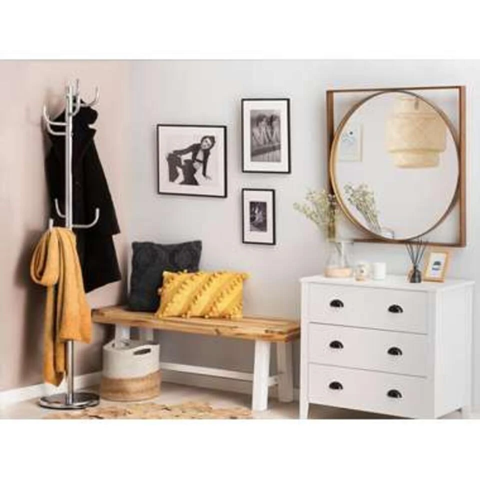 Beliani Kledingstandaard TRENTON - Zilver Rvs 4 Beliani Kledingstandaard TRENTON - Zilver Rvs - Afbeelding 2