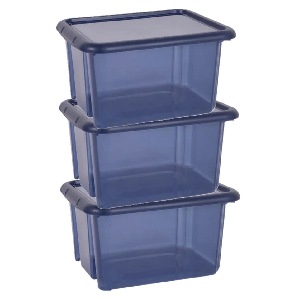 EDA Opbergbox - Donkerblauw - Stapelbaar - L44 X B36 X H25 Cm 5 EDA Opbergbox - Donkerblauw - Stapelbaar - L44 X B36 X H25 Cm - Afbeelding 3