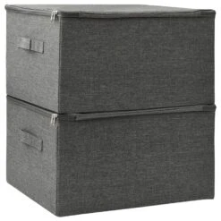 VidaXL Opbergboxen 2 St 43x34x23 Cm Stof Antracietkleurig 9 VidaXL Opbergboxen 2 St 43x34x23 Cm Stof Antracietkleurig -Opslag Meubelwinkel 97b943bdc35b41008d5a02498d7e1f31