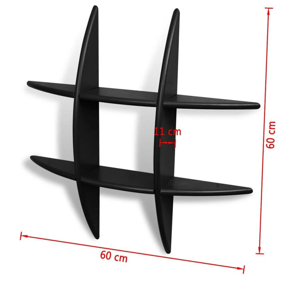 VIDAXL Wandplank MDF Zwevend Voor Boeken/dvd Zwart 5 VIDAXL Wandplank MDF Zwevend Voor Boeken/dvd Zwart - Afbeelding 3