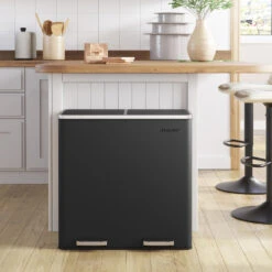 O'DADDY® Prullenbak Afvalscheiding - Vuilnisbak 60L (2x 30) - 59x65x32 -Opslag Meubelwinkel a25a1d10ea6342a7bcf70595affb7f27