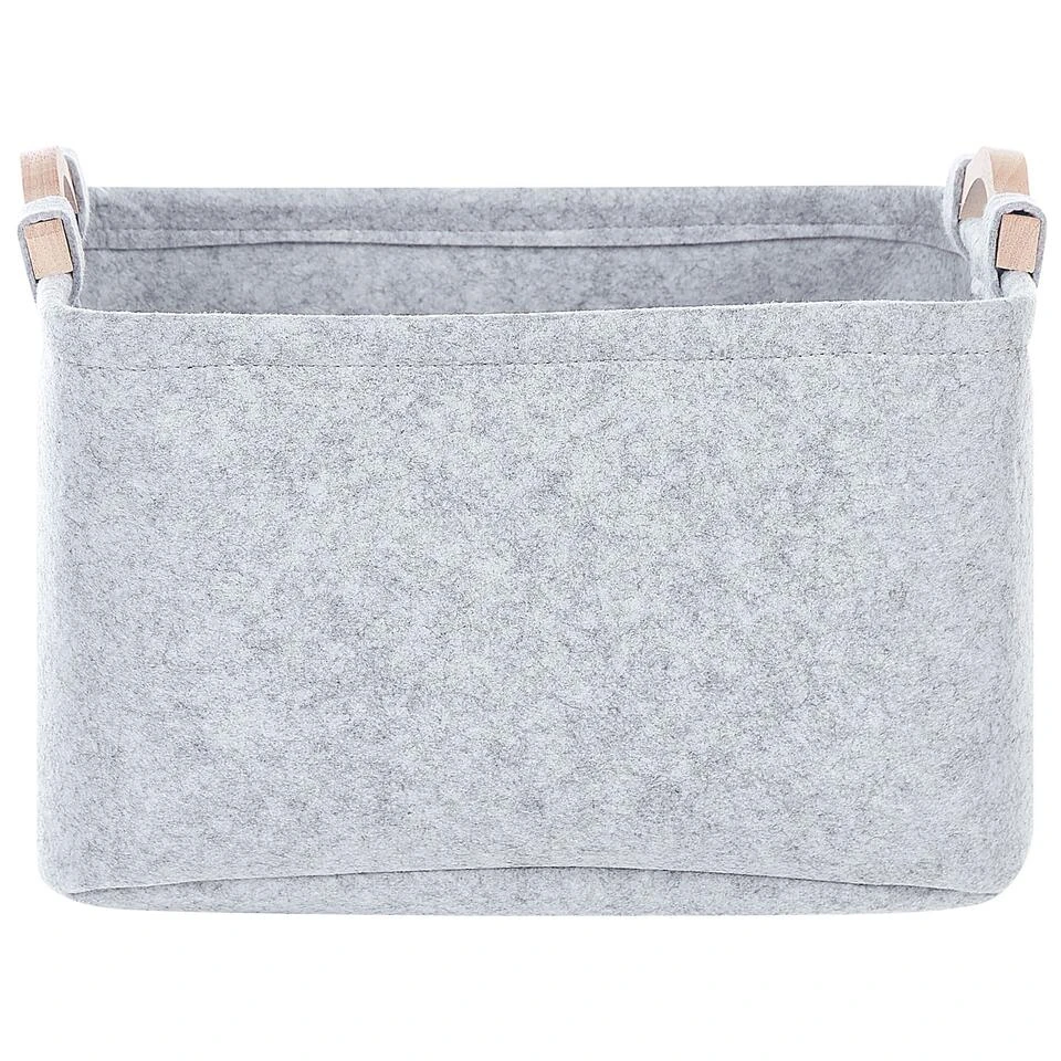 Beliani Mand BAYSAI - Grijs Vilt 6 Beliani Mand BAYSAI - Grijs Vilt - Afbeelding 4