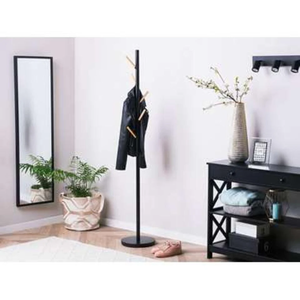 Beliani Kledingstandaard ALBIN - Zwart Staal 4 Beliani Kledingstandaard ALBIN - Zwart Staal - Afbeelding 2